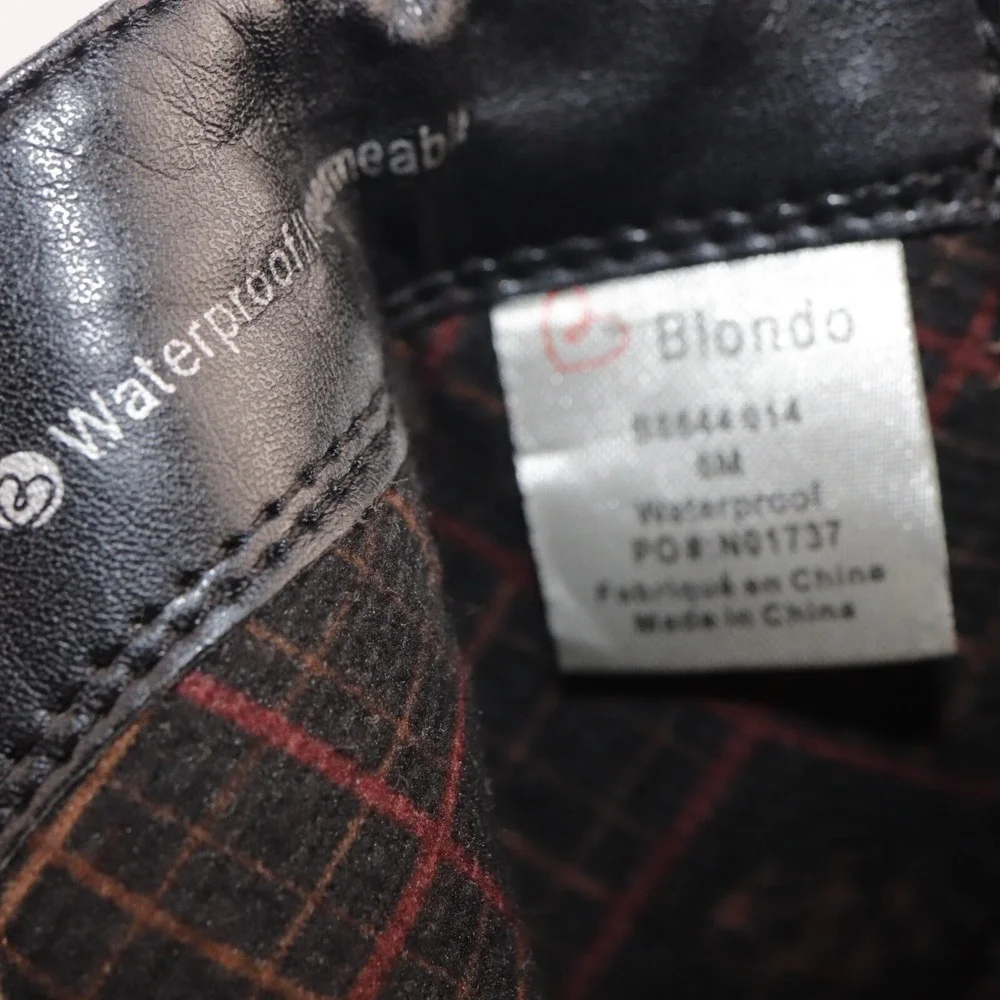 Blondo Womens Noa Boot Size 6 Waterproof Black Leather Block Heel Comfort Bootie
